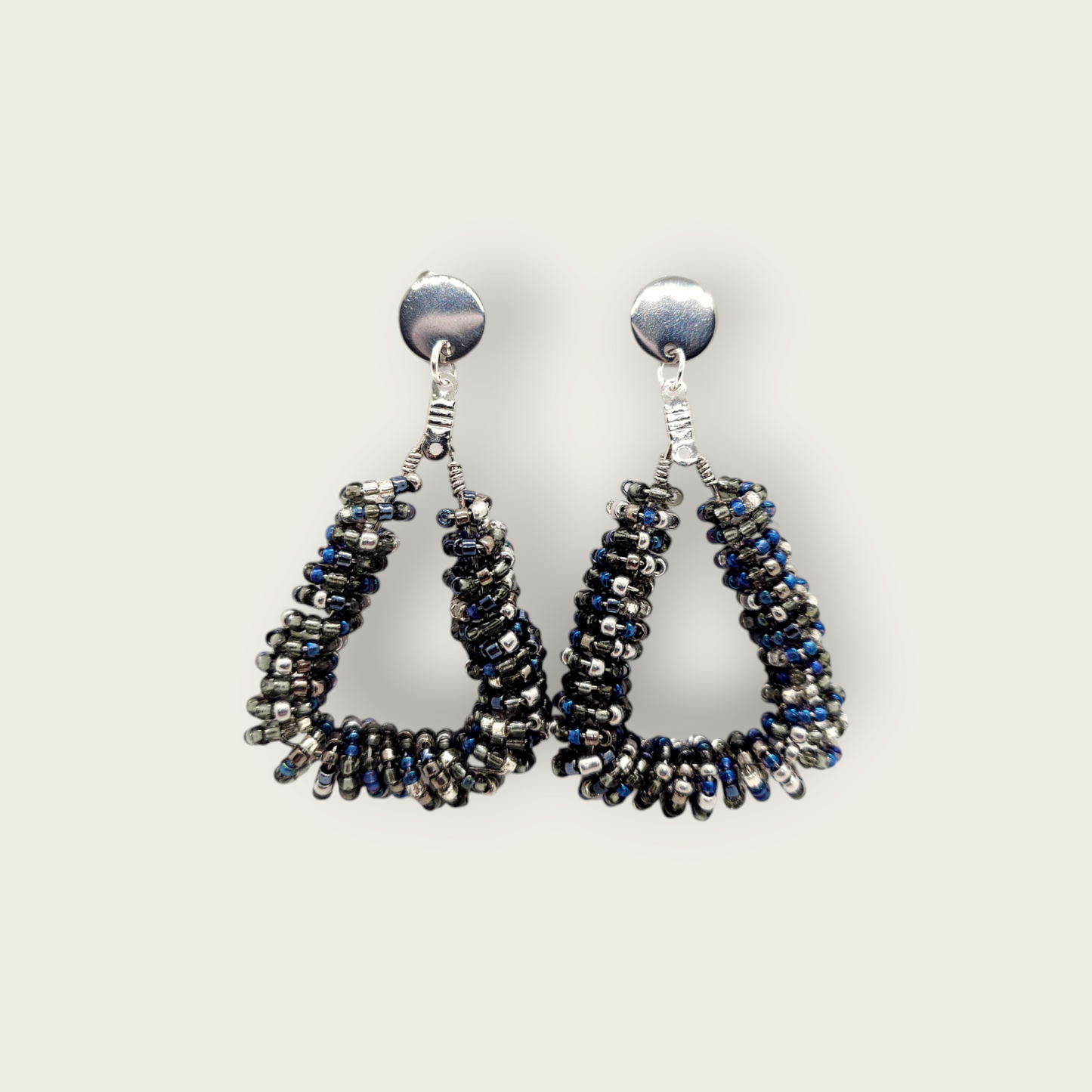 Oorbellen Driehoek Grijs Blauw (9866522362193)