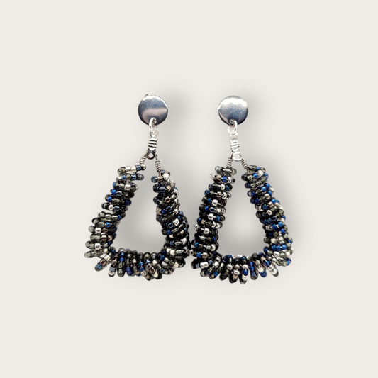 Oorbellen Driehoek Grijs Blauw (9866522362193)