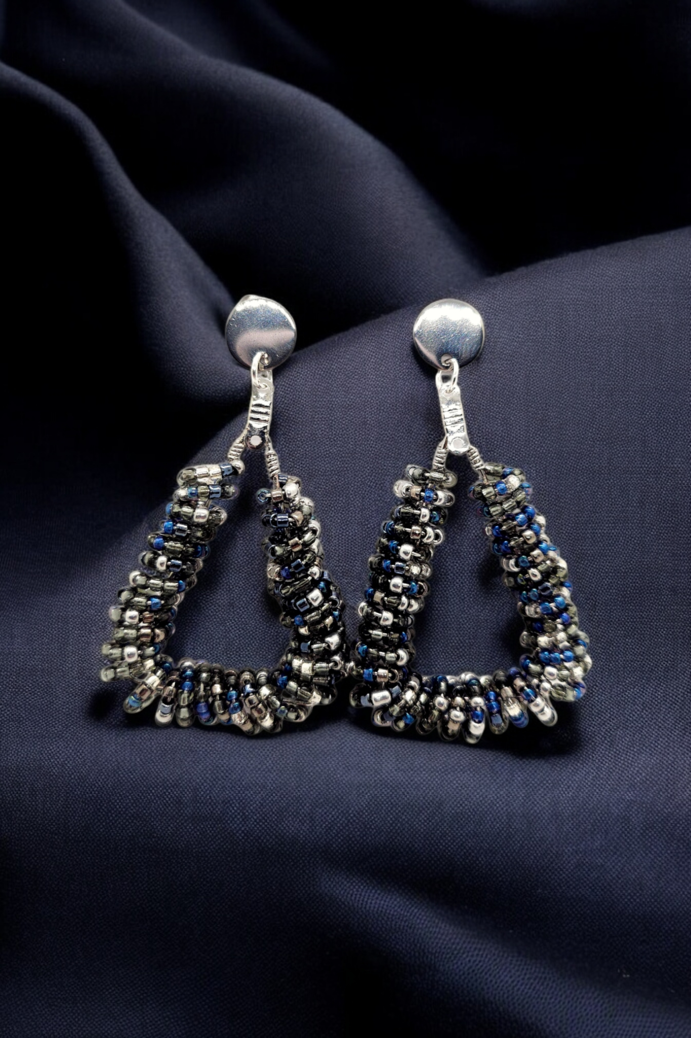 Oorbellen Driehoek Grijs Blauw (9866522362193)