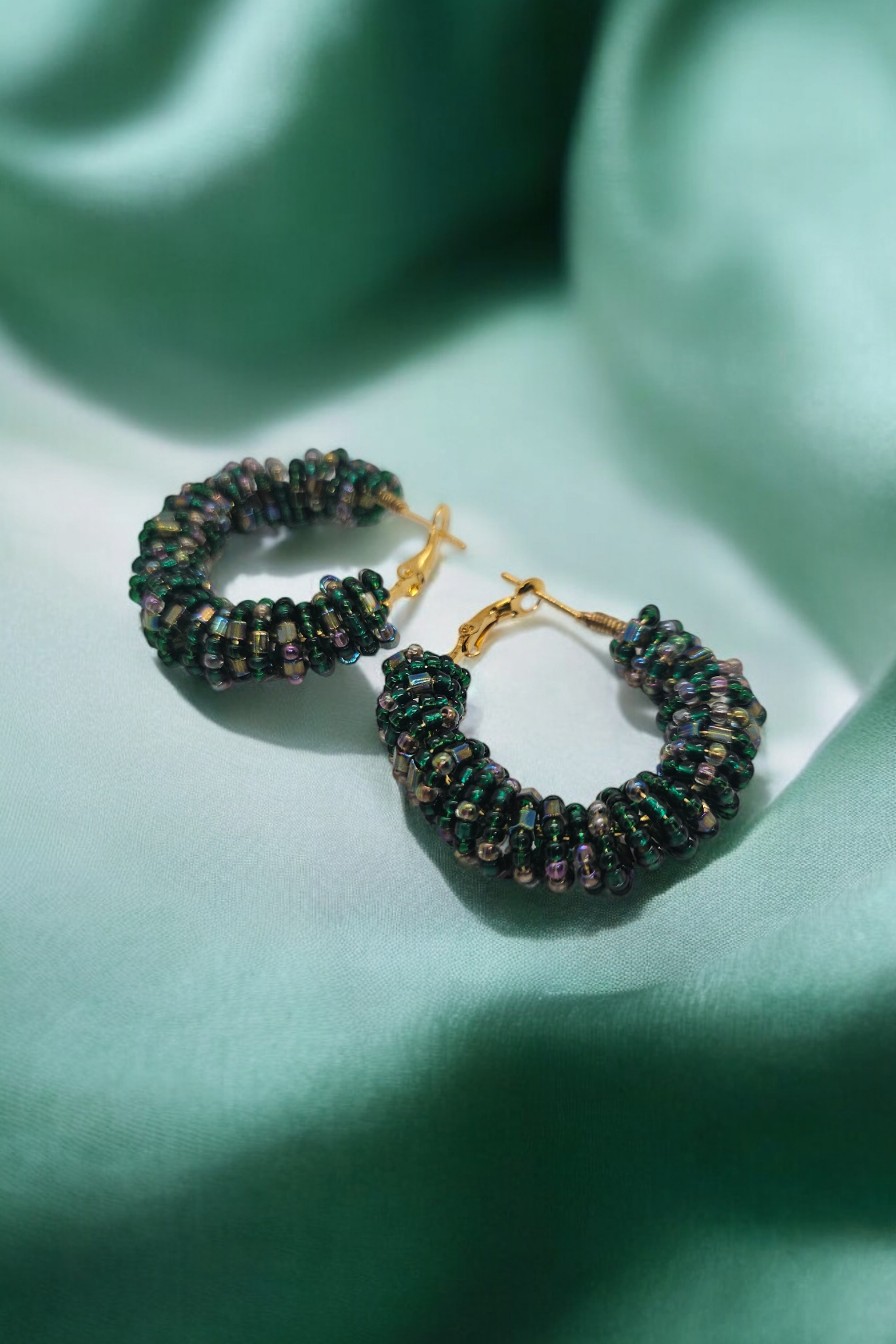Oorbellen Hoops Dark Green M (9868626624849)