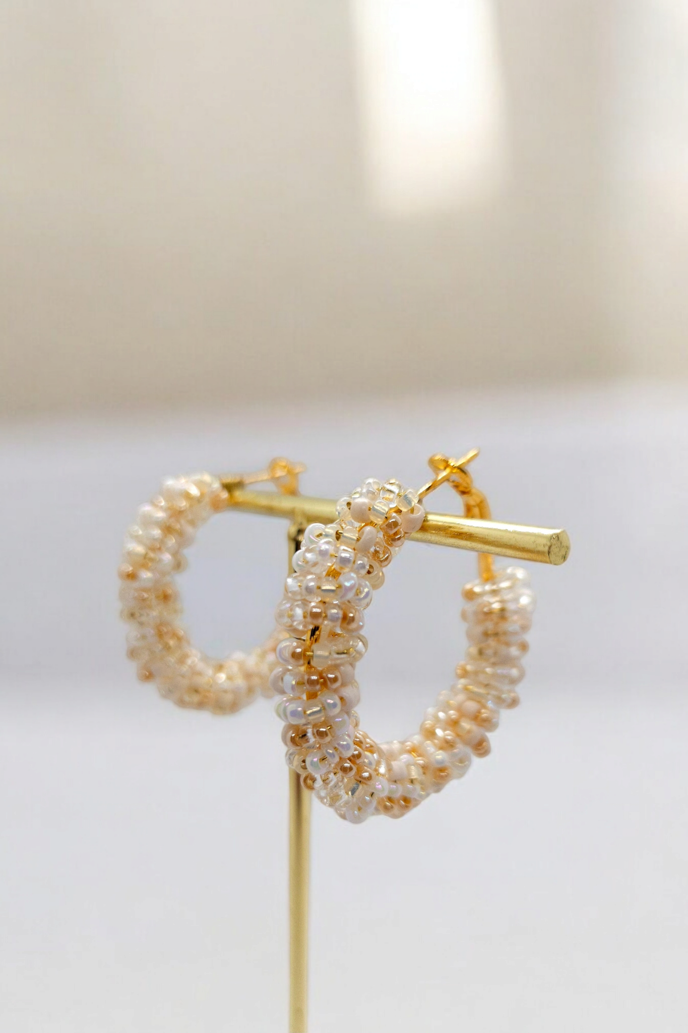 Oorbellen Hoops Beige M (9867427512657)